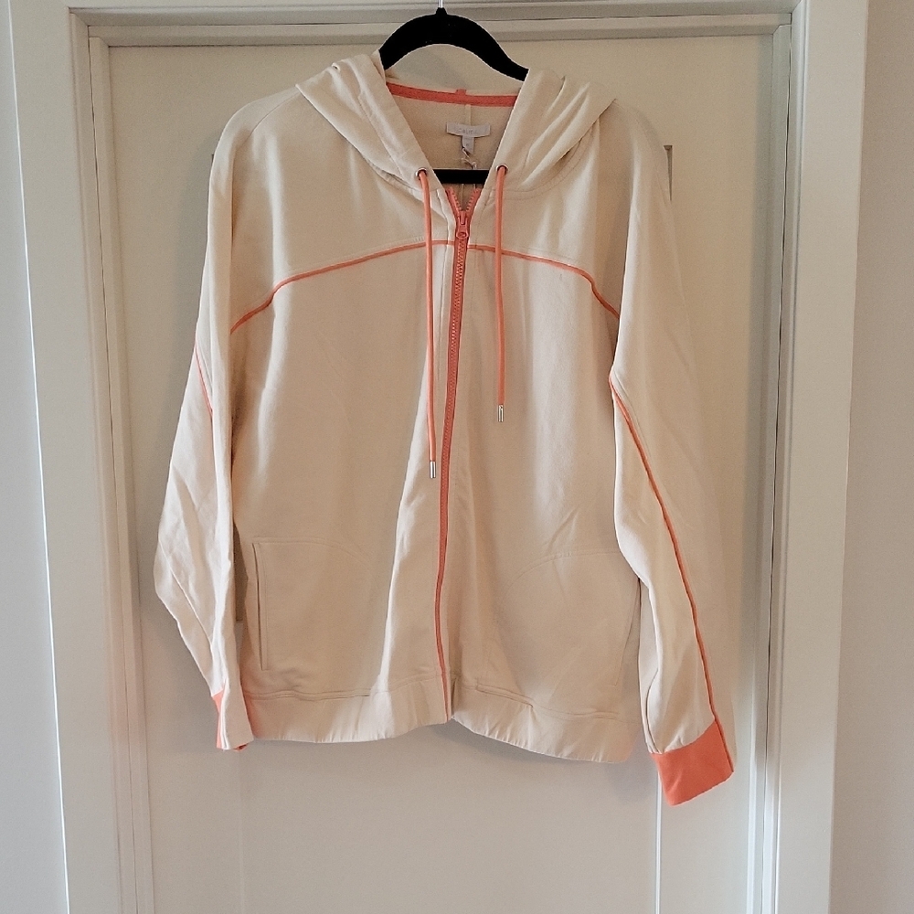 Calme By Johnny Was Women's Cream and Peach Hoodie XL NWT